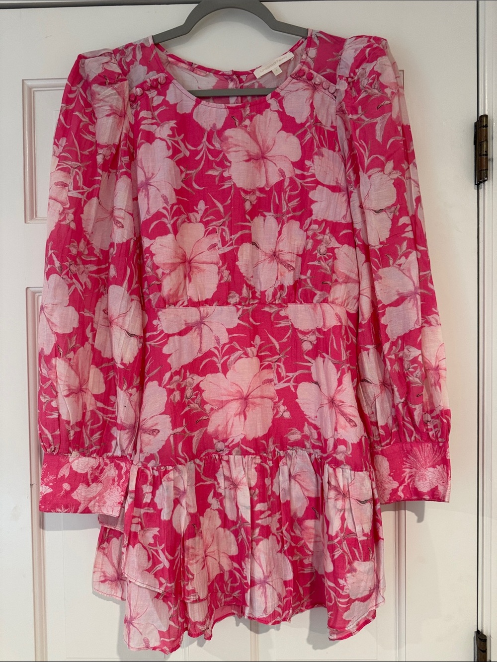 LoveShackFancy Pink Floral Long-Sleeve Dress Womens size 6